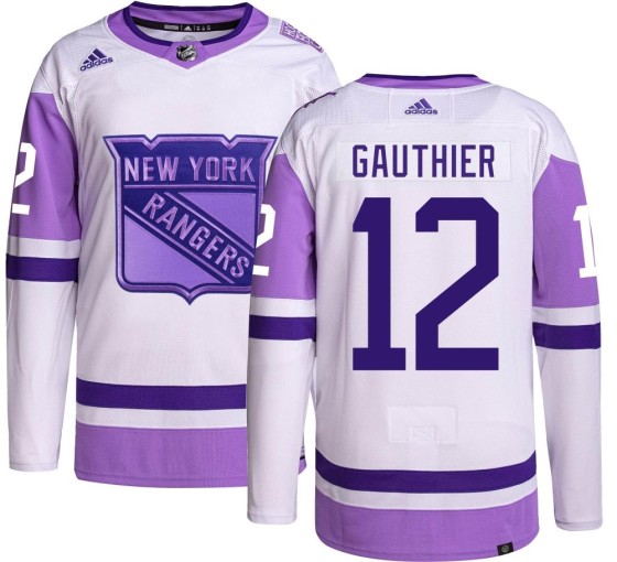 Authentic Adidas Youth Julien Gauthier New York Rangers Hockey Fights Cancer Jersey -