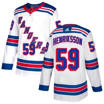 Authentic Adidas Youth Karl Henriksson New York Rangers Jersey - White