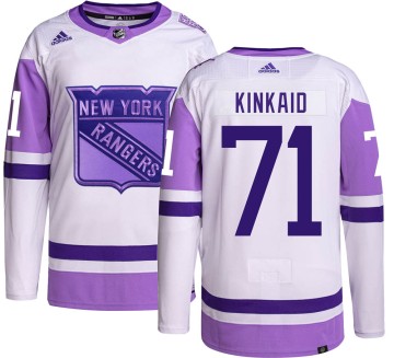 Authentic Adidas Youth Keith Kinkaid New York Rangers Hockey Fights Cancer Jersey -