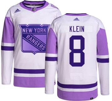 Authentic Adidas Youth Kevin Klein New York Rangers Hockey Fights Cancer Jersey -