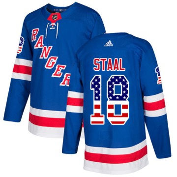 Authentic Adidas Youth Marc Staal New York Rangers USA Flag Fashion Jersey - Royal Blue