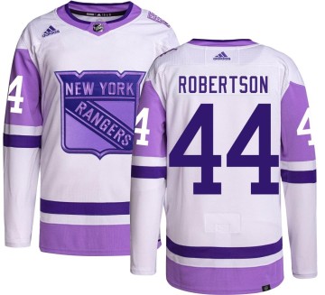 Authentic Adidas Youth Matthew Robertson New York Rangers Hockey Fights Cancer Jersey -