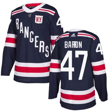 Authentic Adidas Youth Morgan Barron New York Rangers 2018 Winter Classic Home Jersey - Navy Blue