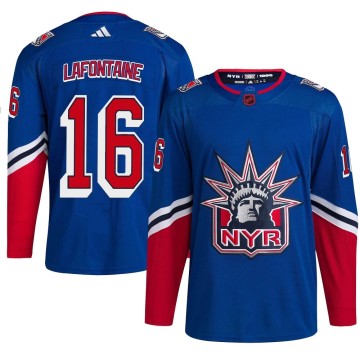 Authentic Adidas Youth Pat Lafontaine New York Rangers Reverse Retro 2.0 Jersey - Royal