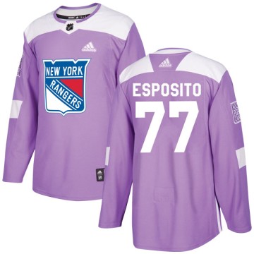 Authentic Adidas Youth Phil Esposito New York Rangers Fights Cancer Practice Jersey - Purple