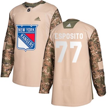 Authentic Adidas Youth Phil Esposito New York Rangers Veterans Day Practice Jersey - Camo