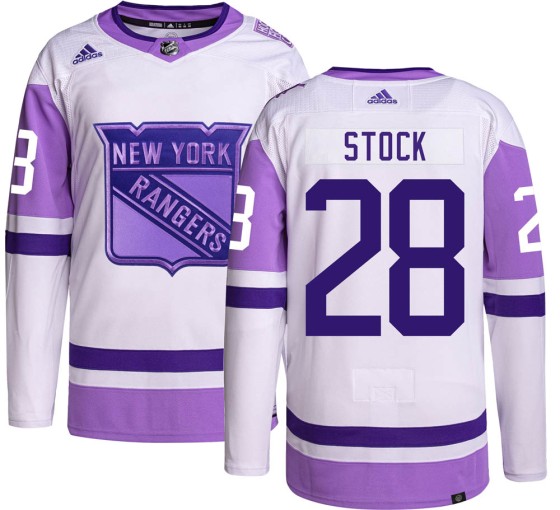 Authentic Adidas Youth P.j. Stock New York Rangers Hockey Fights Cancer Jersey -