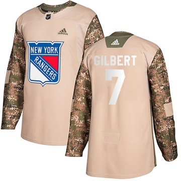 Authentic Adidas Youth Rod Gilbert New York Rangers Veterans Day Practice Jersey - Camo