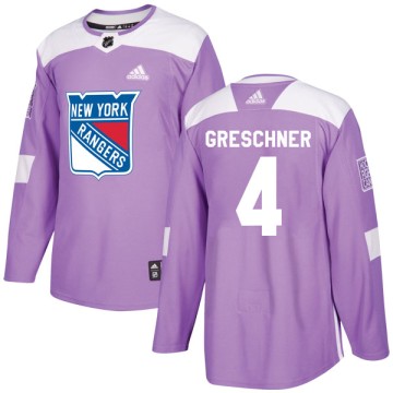Authentic Adidas Youth Ron Greschner New York Rangers Fights Cancer Practice Jersey - Purple