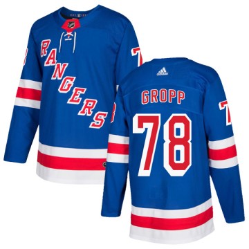 Authentic Adidas Youth Ryan Gropp New York Rangers Home Jersey - Royal Blue
