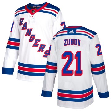 Authentic Adidas Youth Sergei Zubov New York Rangers Jersey - White
