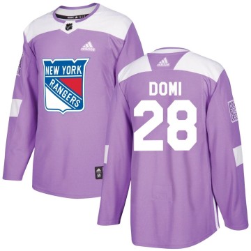 Authentic Adidas Youth Tie Domi New York Rangers Fights Cancer Practice Jersey - Purple