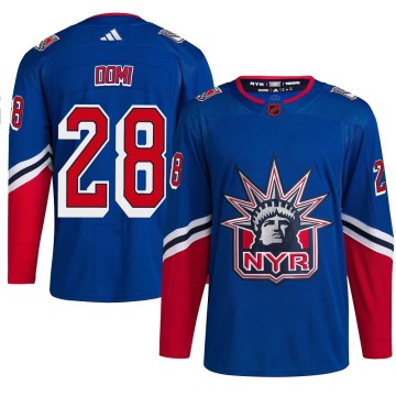 Authentic Adidas Youth Tie Domi New York Rangers Reverse Retro 2.0 Jersey - Royal