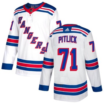 Authentic Adidas Youth Tyler Pitlick New York Rangers Jersey - White