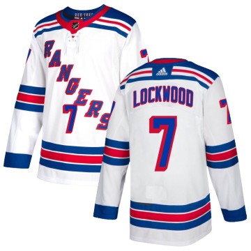Authentic Adidas Youth William Lockwood New York Rangers Jersey - White