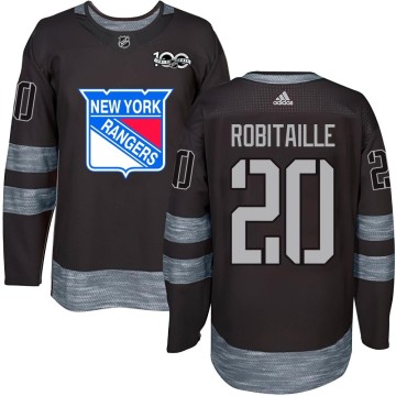 Authentic Men's Luc Robitaille New York Rangers 1917-2017 100th Anniversary Jersey - Black