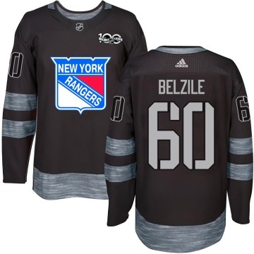 Authentic Youth Alex Belzile New York Rangers 1917-2017 100th Anniversary Jersey - Black