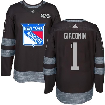 Authentic Youth Eddie Giacomin New York Rangers 1917-2017 100th Anniversary Jersey - Black