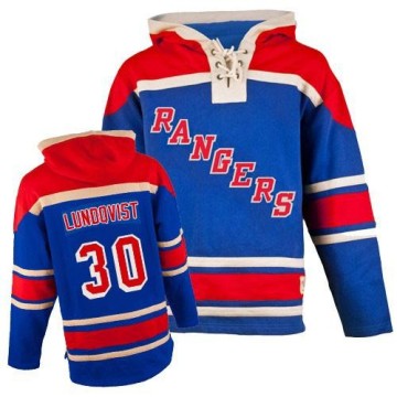 Authentic Youth Henrik Lundqvist New York Rangers Old Time Hockey Sawyer Hooded Sweatshirt - Royal Blue