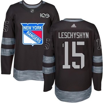 Authentic Youth Jake Leschyshyn New York Rangers 1917-2017 100th Anniversary Jersey - Black