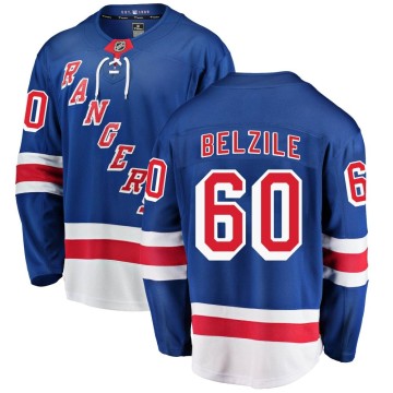 Breakaway Fanatics Branded Men's Alex Belzile New York Rangers Home Jersey - Blue