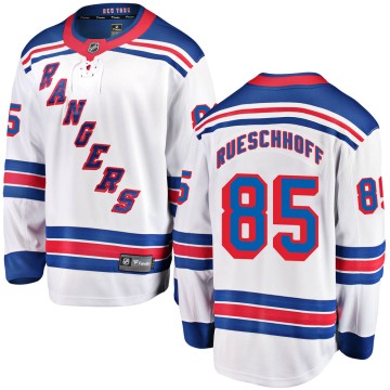 Breakaway Fanatics Branded Men's Austin Rueschhoff New York Rangers Away Jersey - White