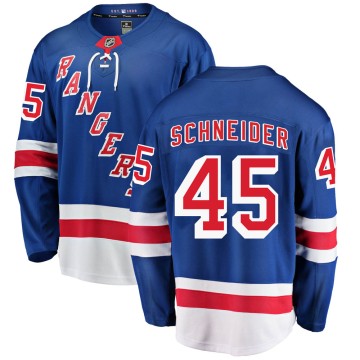Breakaway Fanatics Branded Men's Braden Schneider New York Rangers Home Jersey - Blue