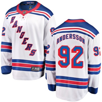 Breakaway Fanatics Branded Men's Calle Andersson New York Rangers Away Jersey - White