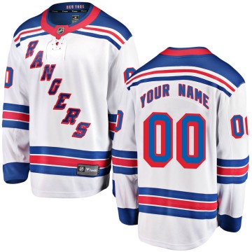 Breakaway Fanatics Branded Men's Custom New York Rangers Custom Away Jersey - White