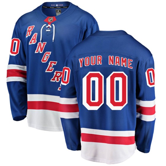 Breakaway Fanatics Branded Men's Custom New York Rangers Custom Home Jersey - Blue