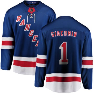 Breakaway Fanatics Branded Men's Eddie Giacomin New York Rangers Home Jersey - Blue