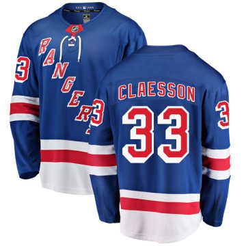Breakaway Fanatics Branded Men's Fredrik Claesson New York Rangers Home Jersey - Blue