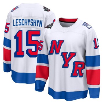 Breakaway Fanatics Branded Men's Jake Leschyshyn New York Rangers 2024 Stadium Series Jersey - White