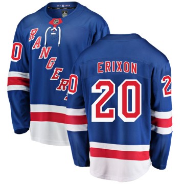 Breakaway Fanatics Branded Men's Jan Erixon New York Rangers Home Jersey - Blue