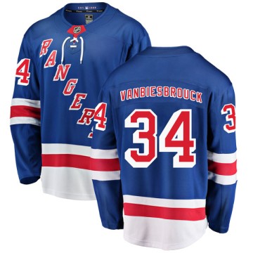 Breakaway Fanatics Branded Men's John Vanbiesbrouck New York Rangers Home Jersey - Blue
