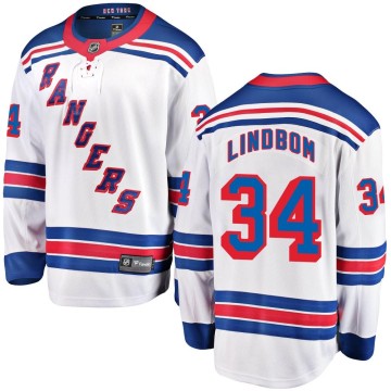 Breakaway Fanatics Branded Men's Olof Lindbom New York Rangers Away Jersey - White