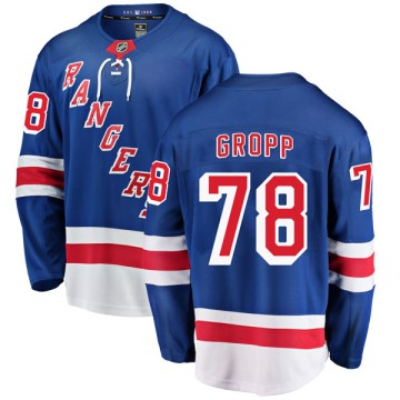 Breakaway Fanatics Branded Men's Ryan Gropp New York Rangers Home Jersey - Blue
