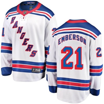 Breakaway Fanatics Branded Men's Ty Emberson New York Rangers Away Jersey - White