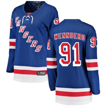 Breakaway Fanatics Branded Women's Alex Wennberg New York Rangers Home Jersey - Blue