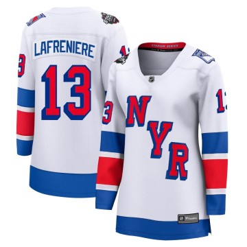 Breakaway Fanatics Branded Women's Alexis Lafreniere New York Rangers 2024 Stadium Series Jersey - White