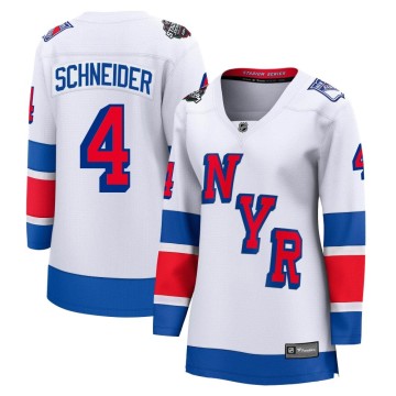Breakaway Fanatics Branded Women's Braden Schneider New York Rangers 2024 Stadium Series Jersey - White