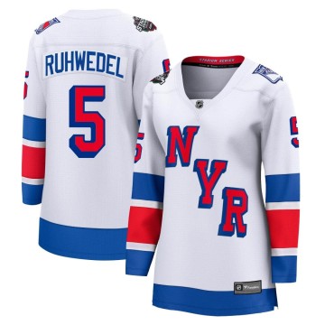 Breakaway Fanatics Branded Women's Chad Ruhwedel New York Rangers 2024 Stadium Series Jersey - White