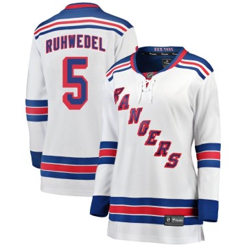 Breakaway Fanatics Branded Women's Chad Ruhwedel New York Rangers Away Jersey - White