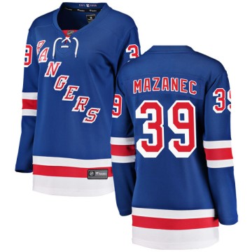 Breakaway Fanatics Branded Women's Marek Mazanec New York Rangers Home Jersey - Blue