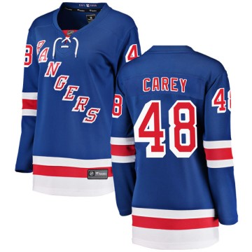 Breakaway Fanatics Branded Women's Matt Carey New York Rangers Home Jersey - Blue