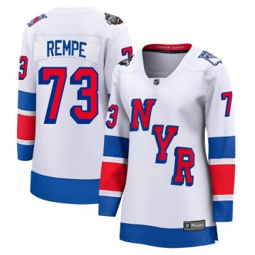 Breakaway Fanatics Branded Women's Matt Rempe New York Rangers 2024 Stadium Series Jersey - White