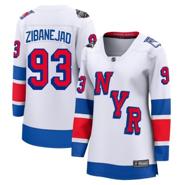 Breakaway Fanatics Branded Women's Mika Zibanejad New York Rangers 2024 Stadium Series Jersey - White