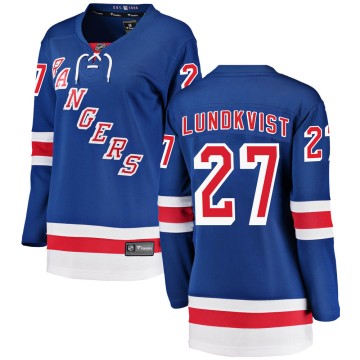 Breakaway Fanatics Branded Women's Nils Lundkvist New York Rangers Home Jersey - Blue
