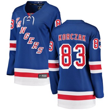 Breakaway Fanatics Branded Women's Ryder Korczak New York Rangers Home Jersey - Blue