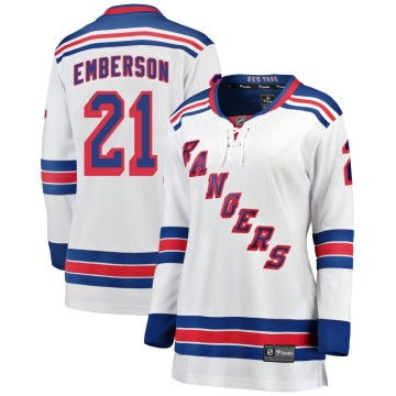 Breakaway Fanatics Branded Women's Ty Emberson New York Rangers Away Jersey - White